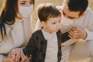 Family wearing Face Masks
